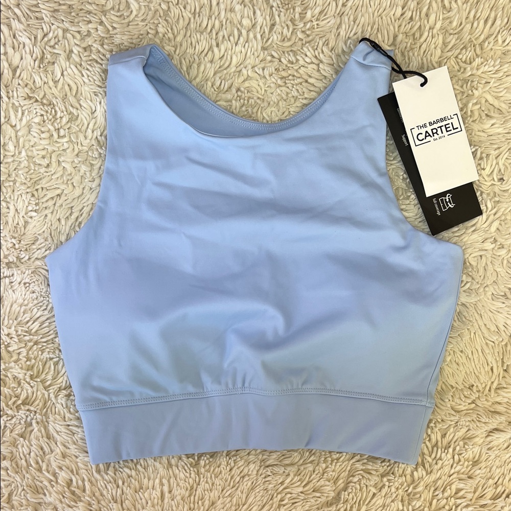 The Barbell Cartel blue Infinity sports bra size medium NWT